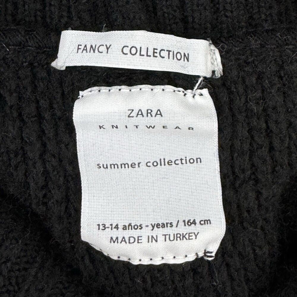 Zara Girls Alpaca Llama Western Print Cowl Neck Knit Sweater Fringed 13 14 Years - Picture 5 of 7